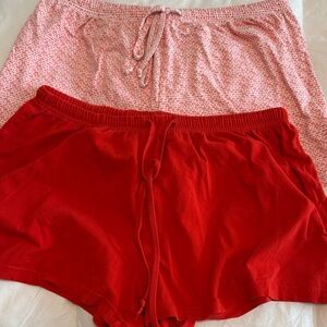 Women's Pajama Shorts in Red and Pink Patterned S